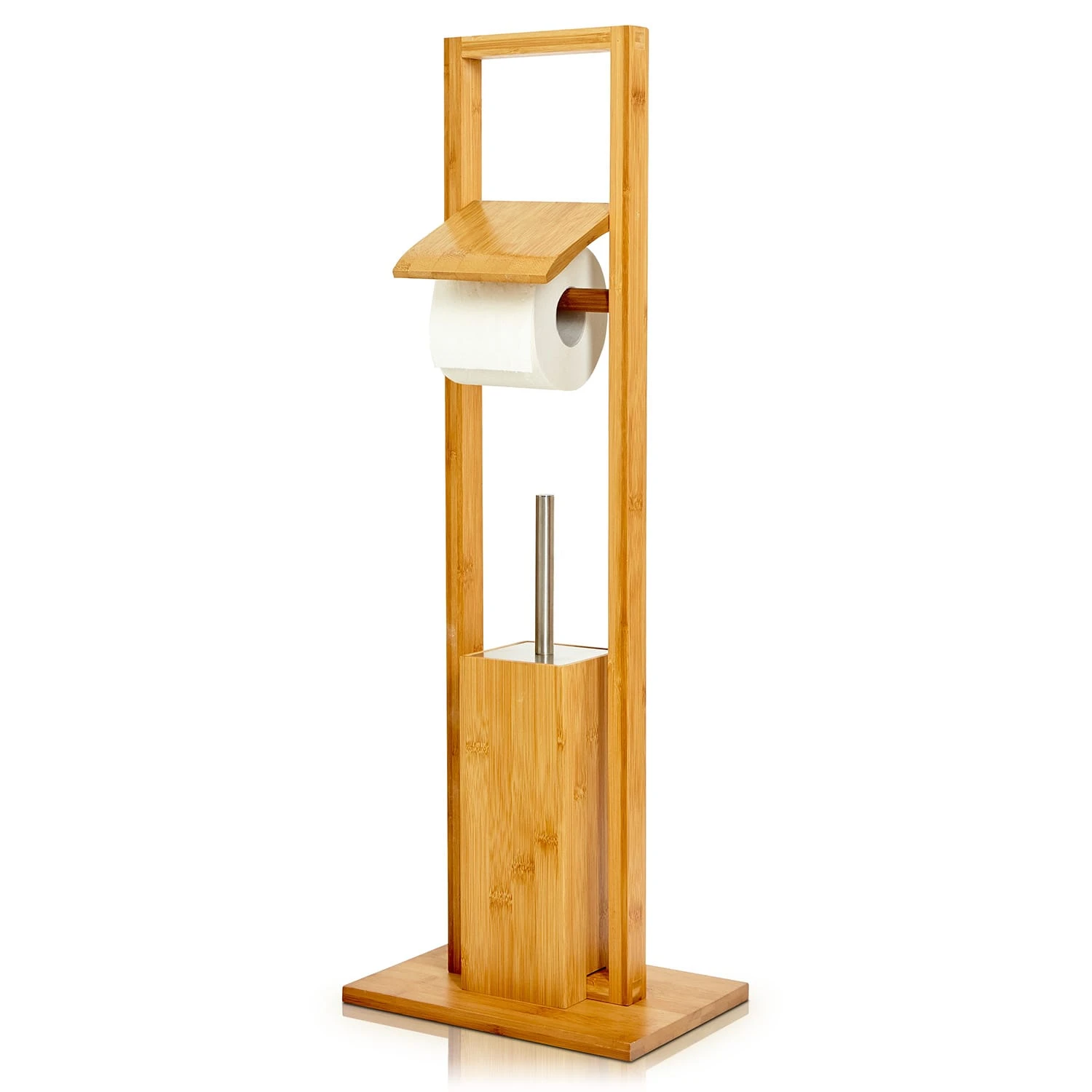 WC Garnitur Toilettenbürste 36x82x21cm Feuchtigkeitsresistent Bambus 1 WC Garnitur Toilettenbürste 36x82x21cm Feuchtigkeitsresistent Bambus