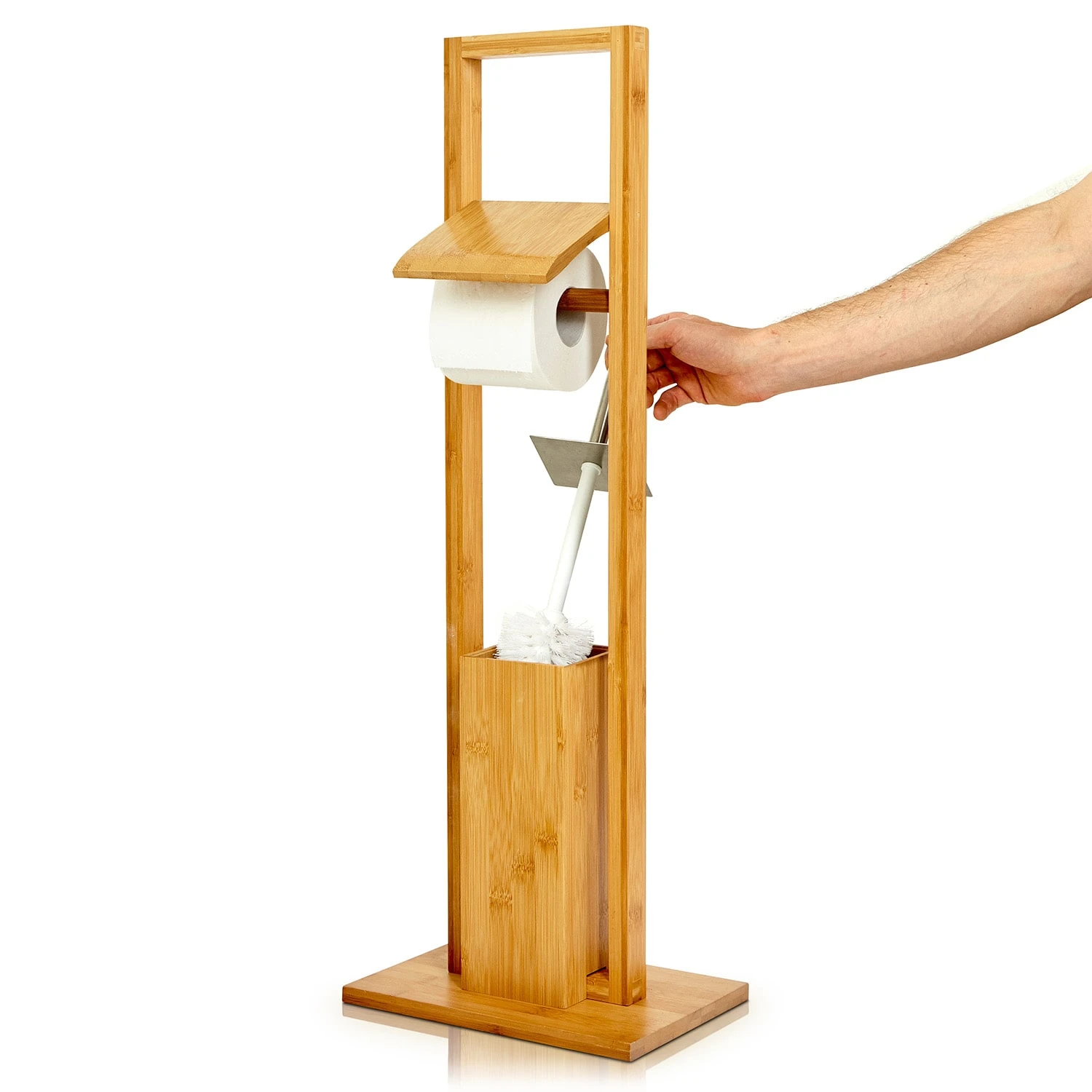 WC Garnitur Toilettenbürste 36x82x21cm Feuchtigkeitsresistent Bambus 6 WC Garnitur Toilettenbürste 36x82x21cm Feuchtigkeitsresistent Bambus – Bild 6