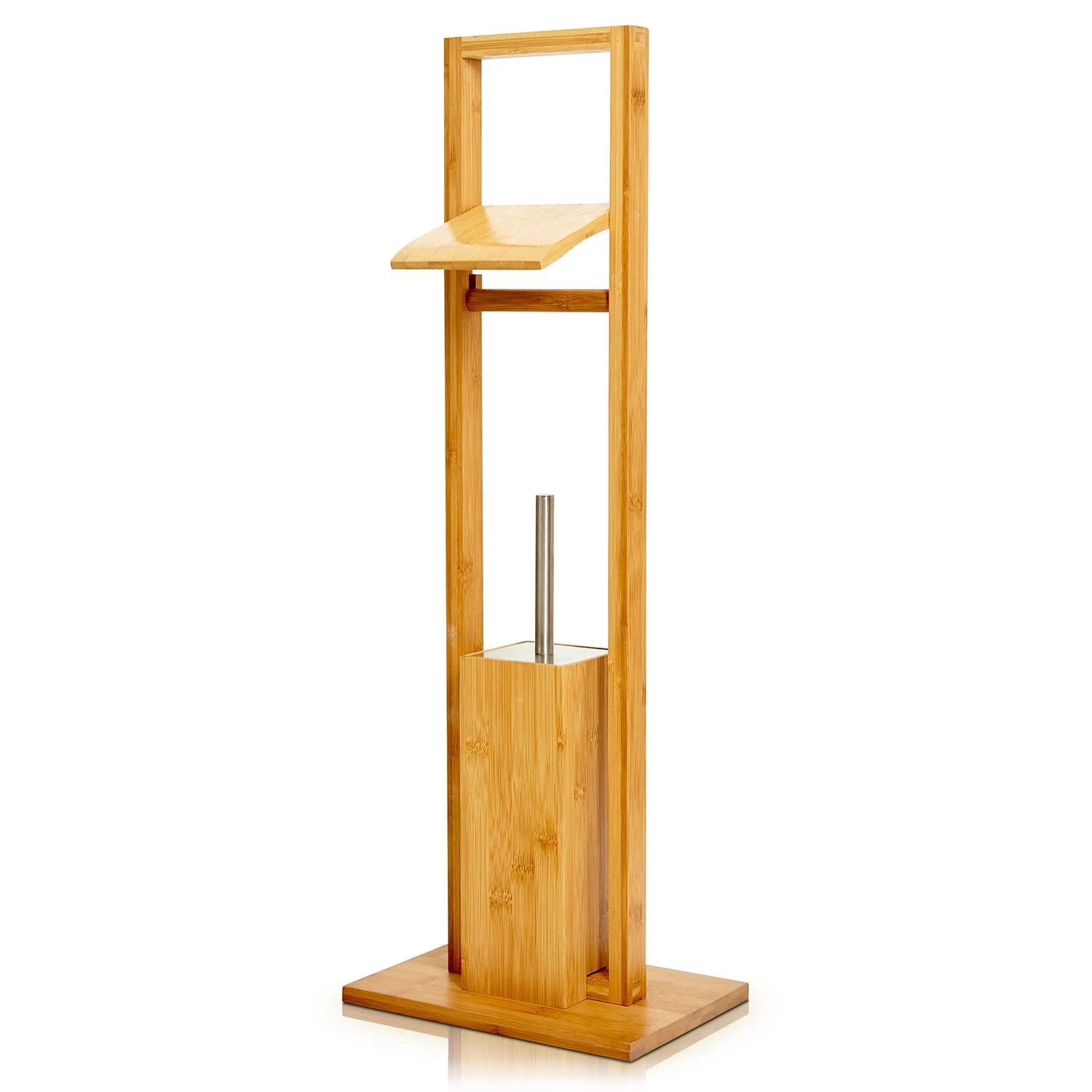 WC Garnitur Toilettenbürste 36x82x21cm Feuchtigkeitsresistent Bambus 8 WC Garnitur Toilettenbürste 36x82x21cm Feuchtigkeitsresistent Bambus – Bild 8