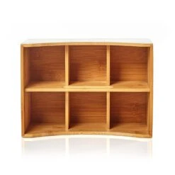 Schreibtischorganizer Stiftehalter 6 Fächer Maße: 25x12x18 Cm Bambus -Haushaltsgeräte Geschäft 10038047 yy 0003 logo