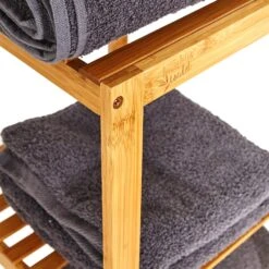 Regal Mehrzweckregal 4 Etagen 34x110x33cm (BxHxT) Kombinierbar Bambus -Haushaltsgeräte Geschäft 10038049 yy 0005 logo