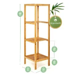 Regal Mehrzweckregal 4 Etagen 34x110x33cm (BxHxT) Kombinierbar Bambus -Haushaltsgeräte Geschäft 10038049 yy 0007 logo