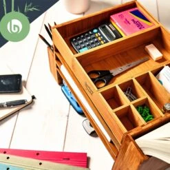 Schreibtischorganizer Mit Vielen Fächern 40 X 20 X 23 Cm 100 % Bambus -Haushaltsgeräte Geschäft 10038062 yy 0004 logo