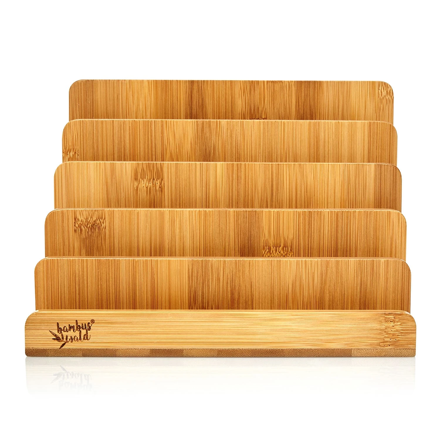 Briefablage Mit 5 Fächern DIN A4 25x17,5x16cm Stehend / Liegend Bambus 6 Briefablage Mit 5 Fächern DIN A4 25x17,5x16cm Stehend / Liegend Bambus – Bild 6