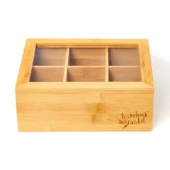 Teebox 6 Fächer 90 Teebeutel Kunststoff-Sichtfenster Bambus -Haushaltsgeräte Geschäft 10038069 yy 0004 logo