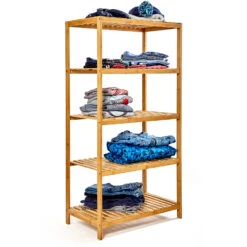 Regal Mehrzweckregal 5 Etagen 60x117,5x35cm (BxHxT) Bambus