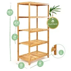 Regal Mehrzweckregal 5 Etagen 60x117,5x35cm (BxHxT) Bambus -Haushaltsgeräte Geschäft 10038074 yy 0007 logo