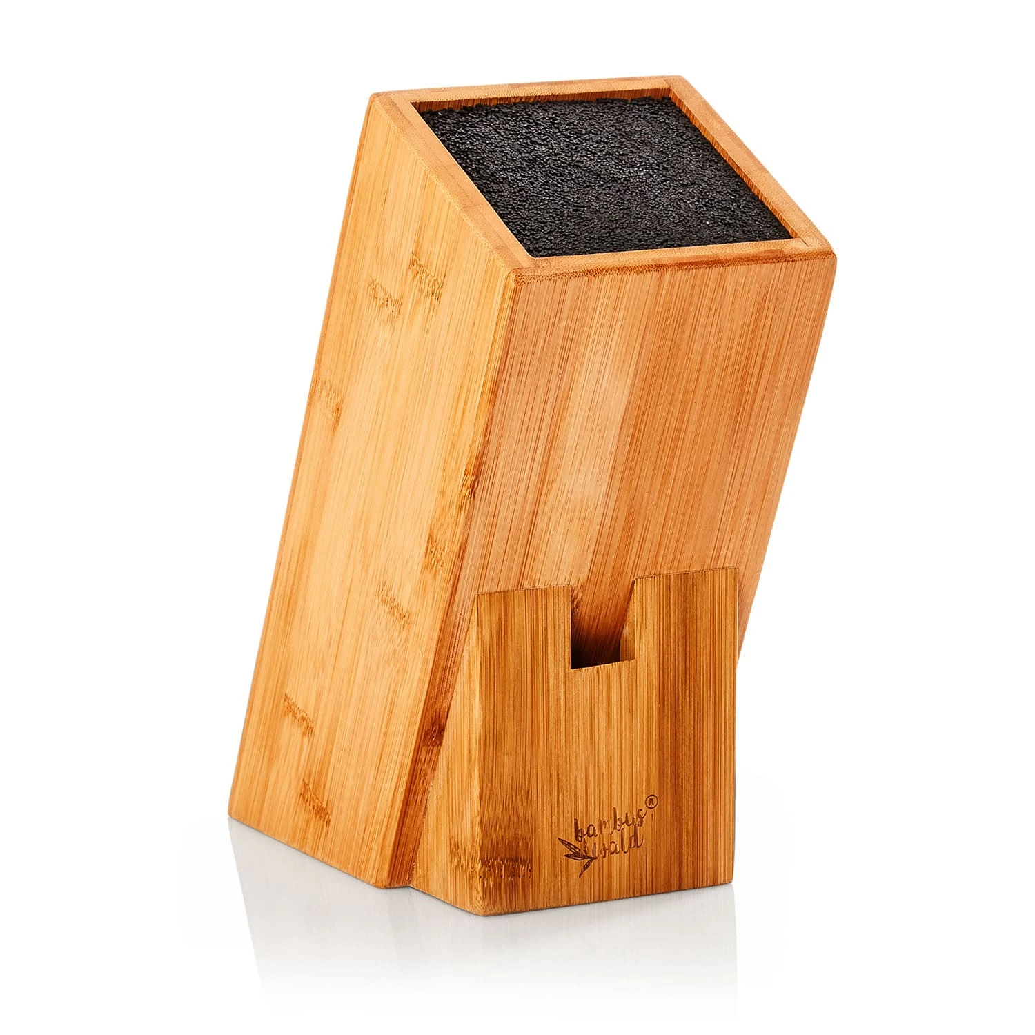 Messerblock, Schief PET-Borsteneinsatz Für 5-10 Messer, Bambus 1 Messerblock, Schief PET-Borsteneinsatz Für 5-10 Messer, Bambus