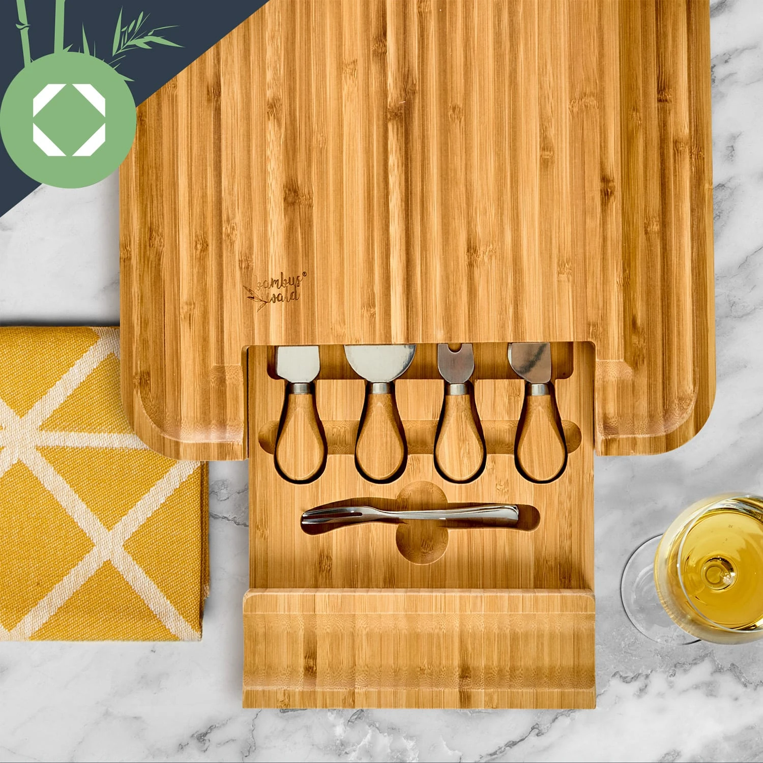 XXL-Käsebrett Schublade 34 X 4,5 X 34 Cm Käsebesteck Pflegeleicht 4 XXL-Käsebrett Schublade 34 X 4,5 X 34 Cm Käsebesteck Pflegeleicht – Bild 4