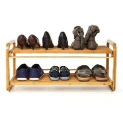 Schuhregal Mehrzweckregal 2 Etagen 6 Paar Schuhe Erweiterbar Bambus 9 Schuhregal Mehrzweckregal 2 Etagen 6 Paar Schuhe Erweiterbar Bambus -Haushaltsgeräte Geschäft 10038087 yy 0005 logo