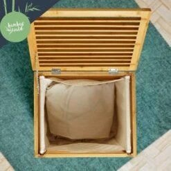Wäschekorb Klappdeckel Bambus Baumwollleinen Einfacher Aufbau Bambus -Haushaltsgeräte Geschäft 10038088 yy 0006 logo