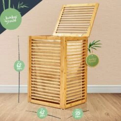 Wäschekorb Klappdeckel Bambus Baumwollleinen Einfacher Aufbau Bambus -Haushaltsgeräte Geschäft 10038088 yy 0007 logo
