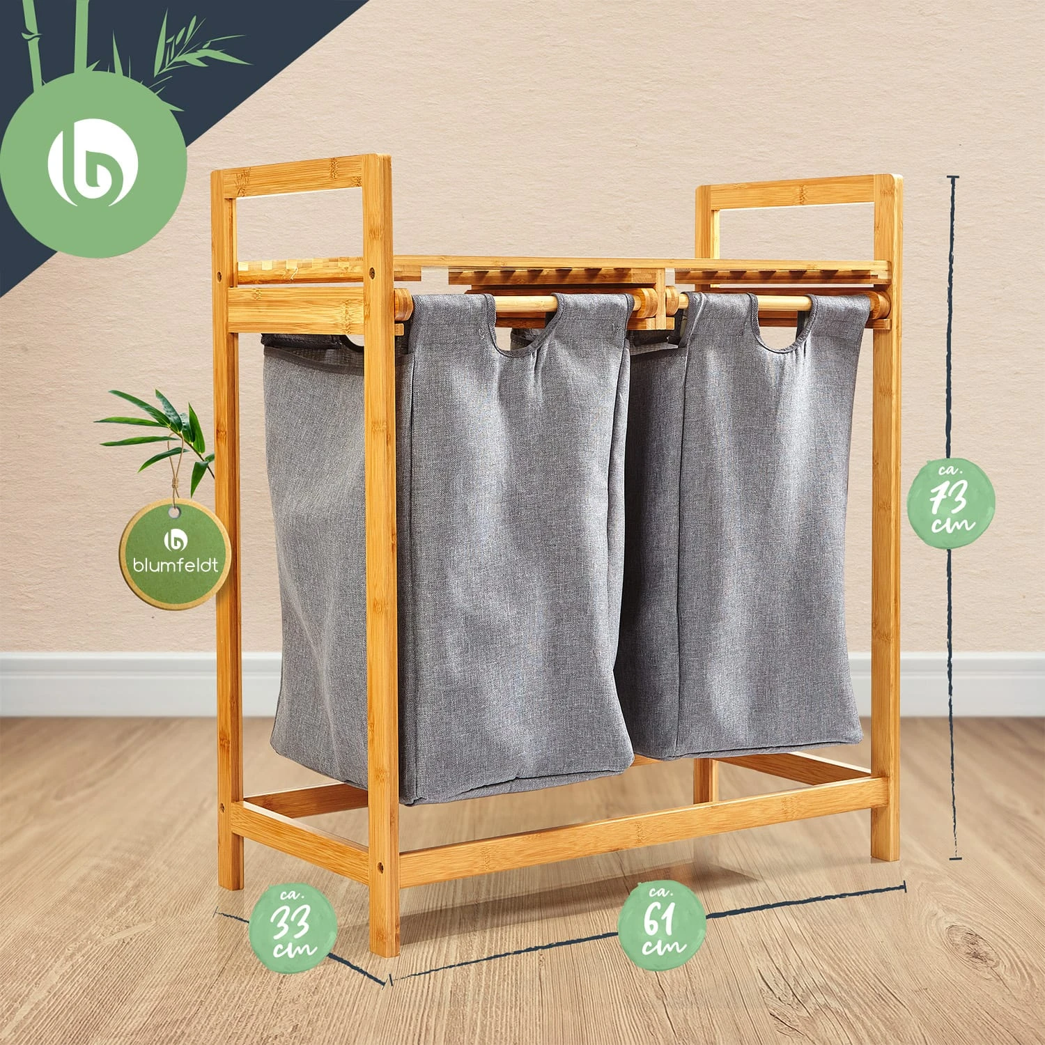 Wäschestation 2 Herausnehmbare Säcke Bambus Baumwolle 8 Wäschestation 2 Herausnehmbare Säcke Bambus Baumwolle – Bild 8