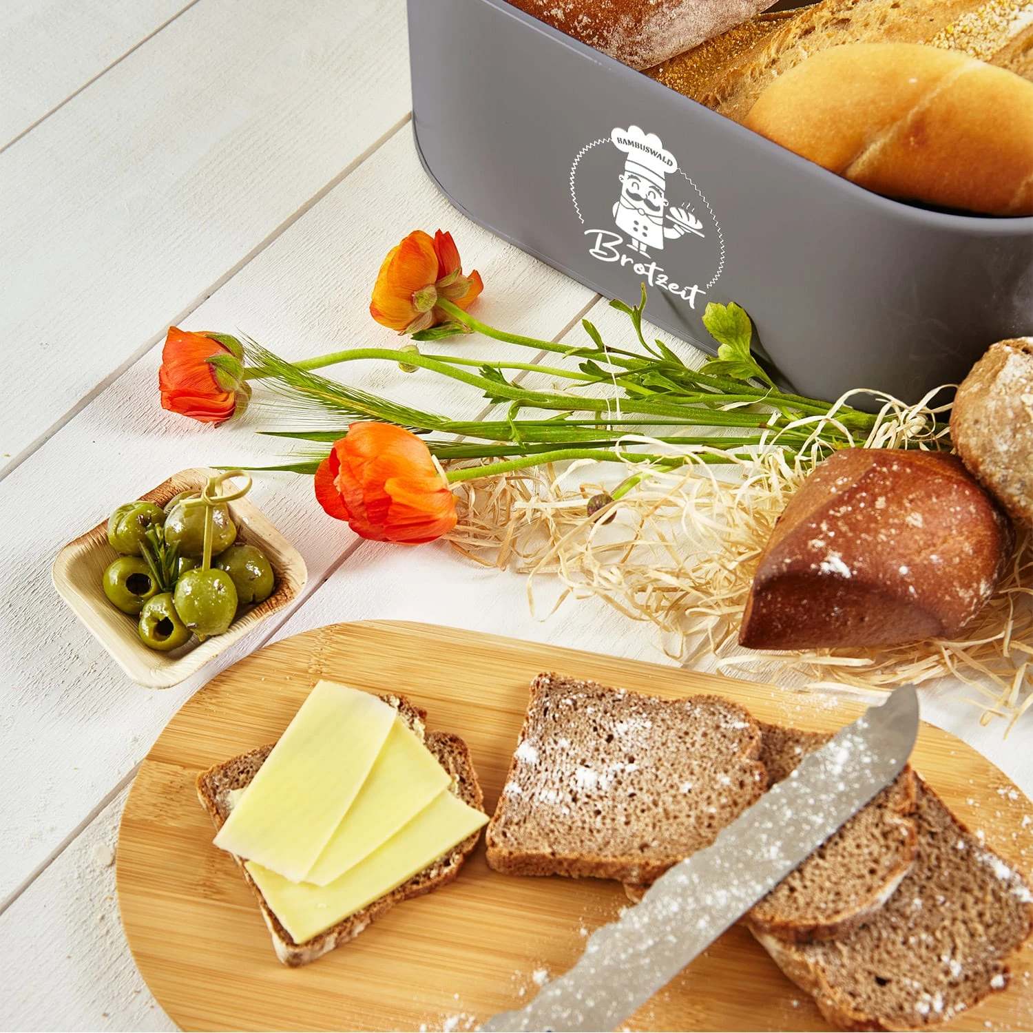 Rök Brotbox Metallblech Bambusdeckel 33,5 X 13 X 18 Cm (BxHxT) Oval 4 Rök Brotbox Metallblech Bambusdeckel 33,5 X 13 X 18 Cm (BxHxT) Oval – Bild 4