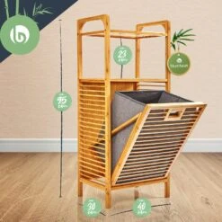 2-in-1 Standregal 2 Ablagefächer Herausnehmbarer Korb Bambus Baumwolle 15 2-in-1 Standregal 2 Ablagefächer Herausnehmbarer Korb Bambus Baumwolle -Haushaltsgeräte Geschäft 10038135 yy 0008 logo