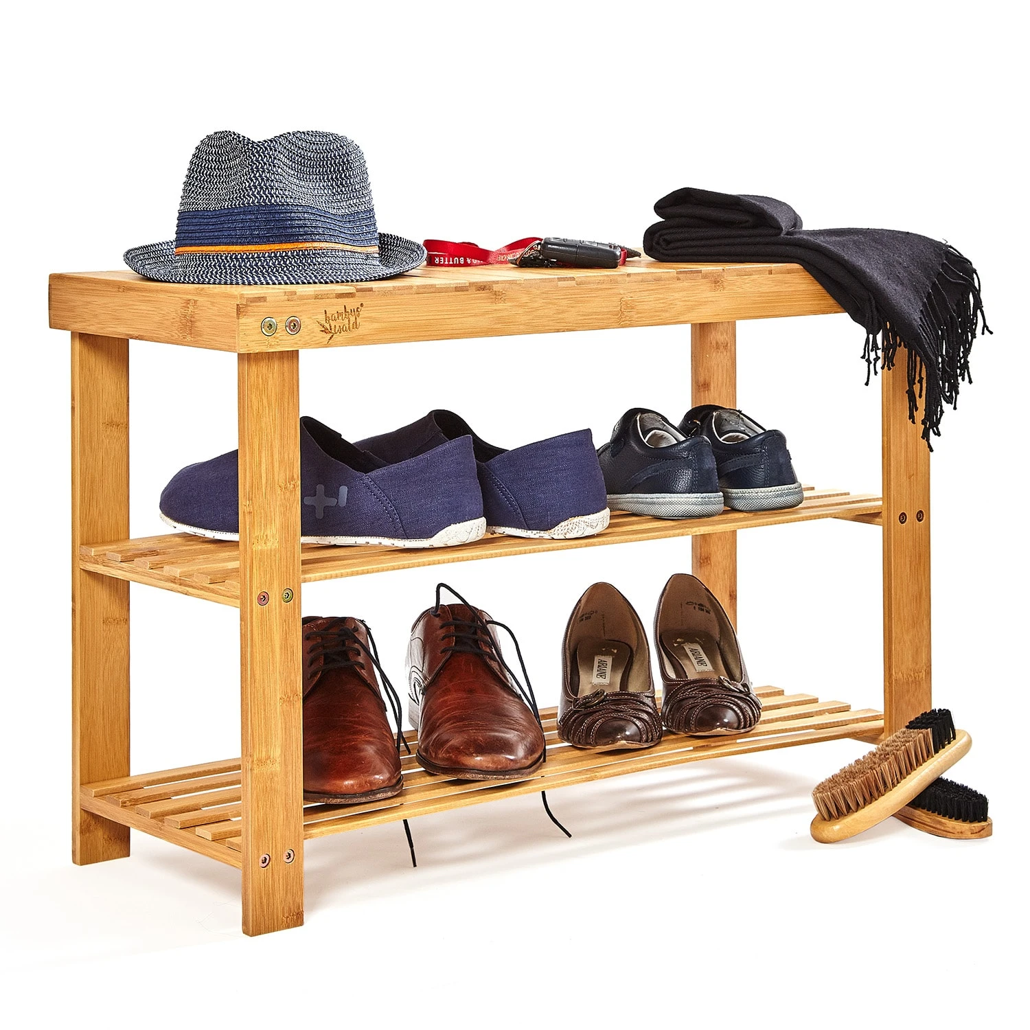 Schuhregal Mehrzweckregal Sitzbank 2 Etagen Für 8 Paar Schuhe Bambus 1 Schuhregal Mehrzweckregal Sitzbank 2 Etagen Für 8 Paar Schuhe Bambus