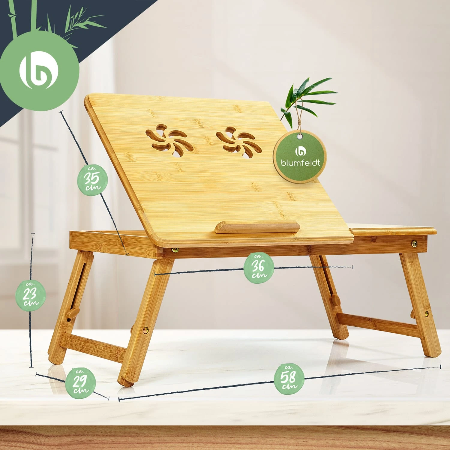 Laptoptisch Mit Lüftungsschlitzen Höhenverstellbar 58x23x29cm Bambus 8 Laptoptisch Mit Lüftungsschlitzen Höhenverstellbar 58x23x29cm Bambus – Bild 8