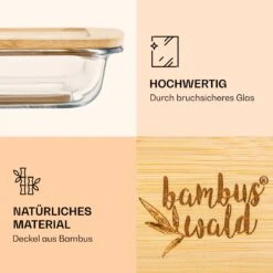 Aufschnittbox Mit Deckel 1 Liter 2er Set Glas Bambus Hitzebeständig -Haushaltsgeräte Geschäft 10038232 de 0003 logo