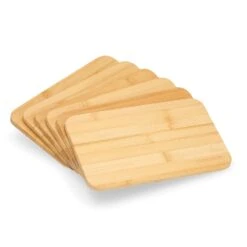 Frühstücksbrettchen Schneidbrett 6er-Set 20x1x14cm Unbehandelt Bambus