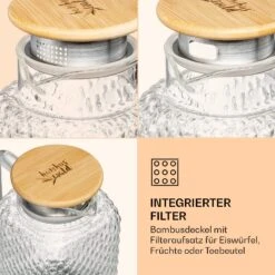 Karaffe Borosilikatglas Bambusdeckel Filteraufsatz Silikonring -Haushaltsgeräte Geschäft 10038237 de 0003 logo