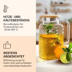 Karaffe Borosilikatglas Bambusdeckel Filteraufsatz Silikonring -Haushaltsgeräte Geschäft 10038237 de 0004 logo