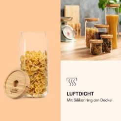 Stapelglas Mit Bambusdeckel 1000 Ml Stapelbar Luftdicht -Haushaltsgeräte Geschäft 10038241 de 0005 logo