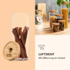 Stapelglas Mit Bambusdeckel 800 Ml Stapelbar Luftdicht -Haushaltsgeräte Geschäft 10038245 de 0005 logo