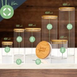 Rundes Glas Mit Bambusdeckel 4er-Set Inhalt: 600 Ml, 1000 Ml, 1500 Ml, 1800 Ml 15 Rundes Glas Mit Bambusdeckel 4er-Set Inhalt: 600 Ml, 1000 Ml, 1500 Ml, 1800 Ml -Haushaltsgeräte Geschäft 10038254 yy 0008 logo