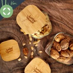 Eckiges Glas Mit Bambusdeckel Luftdicht Mit Silikonring 10x20,5x10 Cm 3x 1500 Ml -Haushaltsgeräte Geschäft 10038256 yy 0005 logo