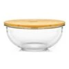 Glasschüssel 3200 Ml Bambusdeckel Verschließbar BPA-frei Größe XL