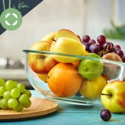 Glasschüssel 2200 Ml Bambusdeckel Verschließbar BPA-frei Größe L -Haushaltsgeräte Geschäft 10038270 yy 0004 logo