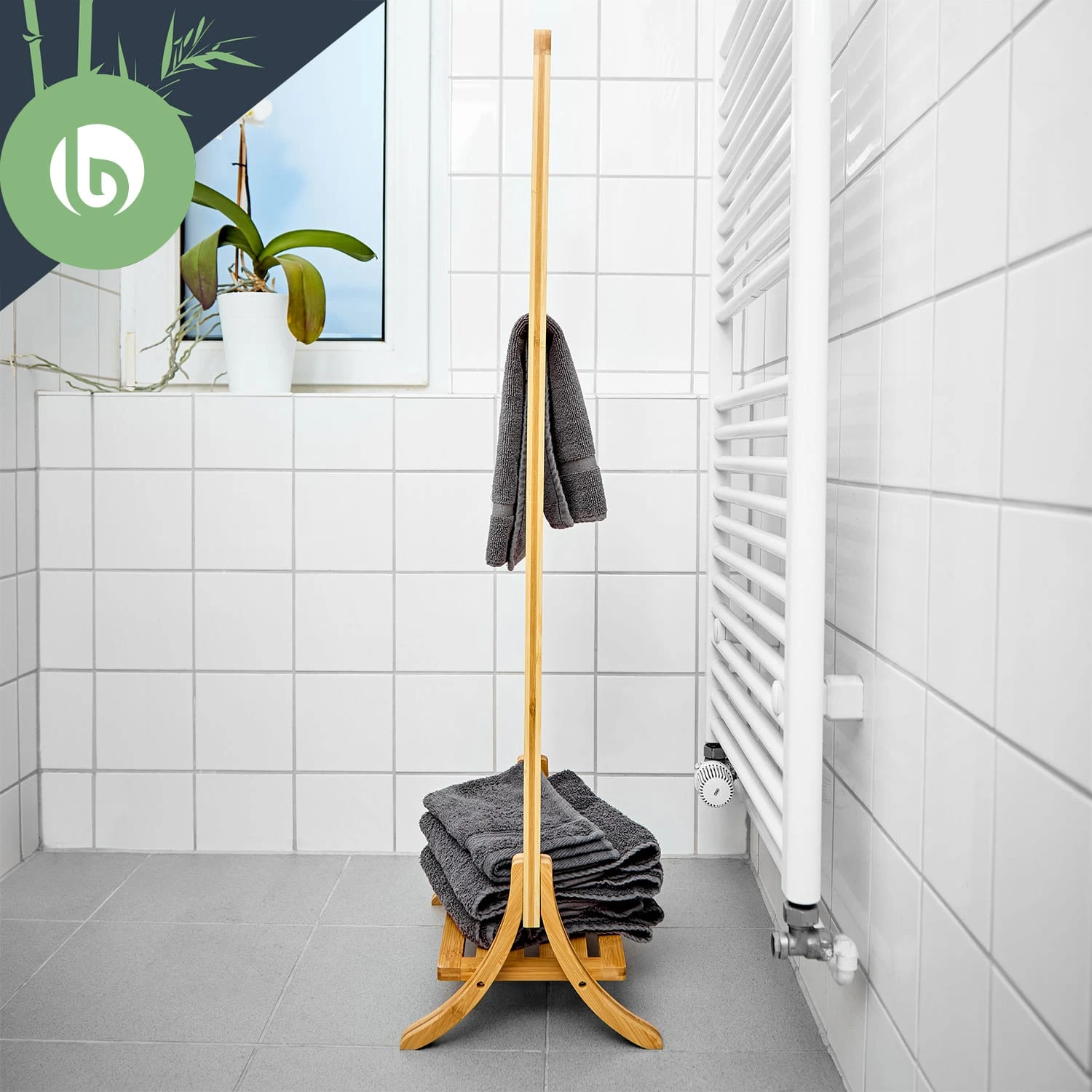 Handtuchhalter 3-fache Handtuchstange 40x104,5x27cm Leiteroptik Bambus 6 Handtuchhalter 3-fache Handtuchstange 40x104,5x27cm Leiteroptik Bambus – Bild 6