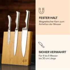 Messerblock Schräg, Magnetisch, Für 4-6 Messer, Bambus, Edelstahl 8 Messerblock Schräg, Magnetisch, Für 4-6 Messer, Bambus, Edelstahl -Haushaltsgeräte Geschäft 10038281 de 0003 logo