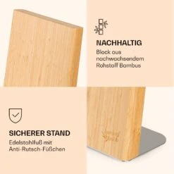 Messerblock Schräg, Magnetisch, Für 4-6 Messer, Bambus, Edelstahl 9 Messerblock Schräg, Magnetisch, Für 4-6 Messer, Bambus, Edelstahl -Haushaltsgeräte Geschäft 10038281 de 0004 logo
