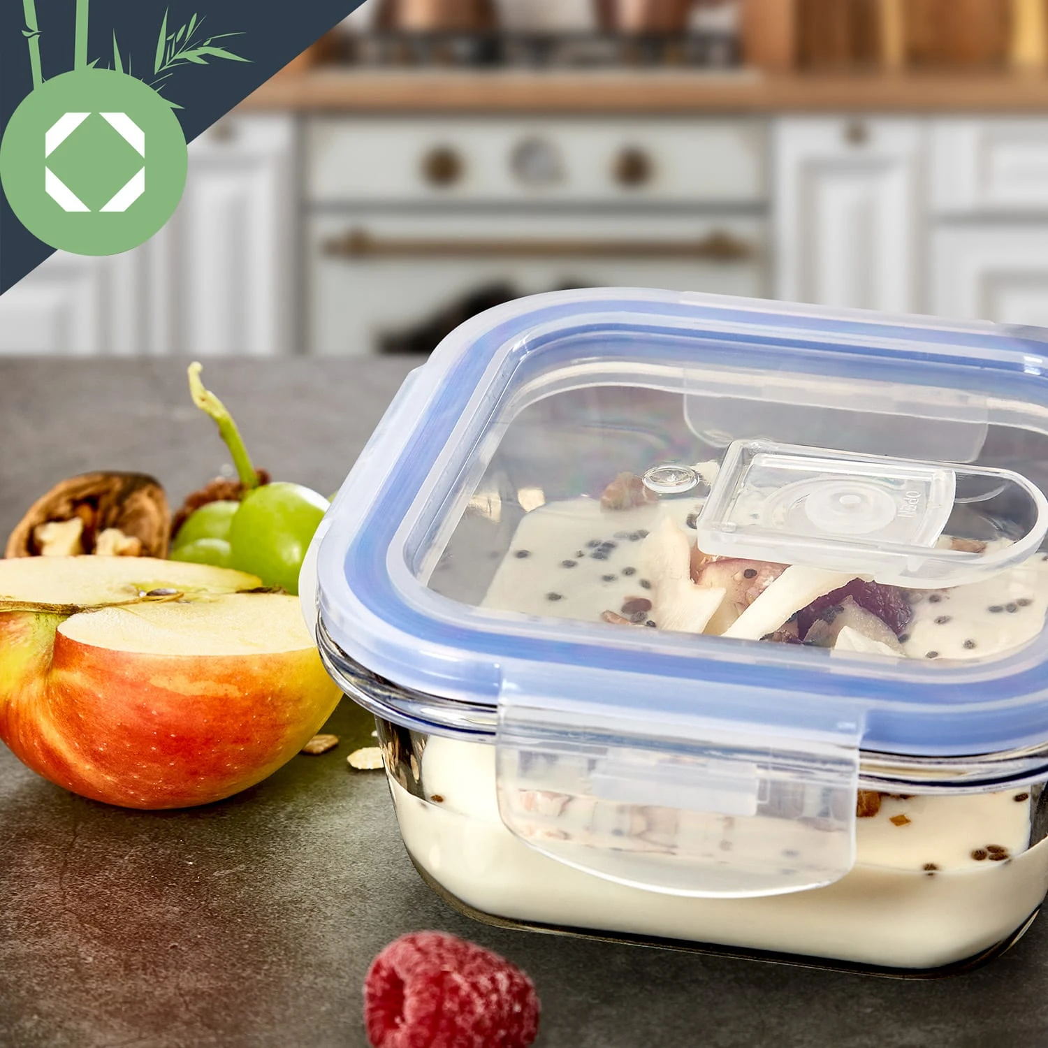 Quadratische Glasbox 800 Ml, 620 Ml, 320 Ml Mit Deckel Luftdicht Auslaufsicher 4 Quadratische Glasbox 800 Ml, 620 Ml, 320 Ml Mit Deckel Luftdicht Auslaufsicher – Bild 4