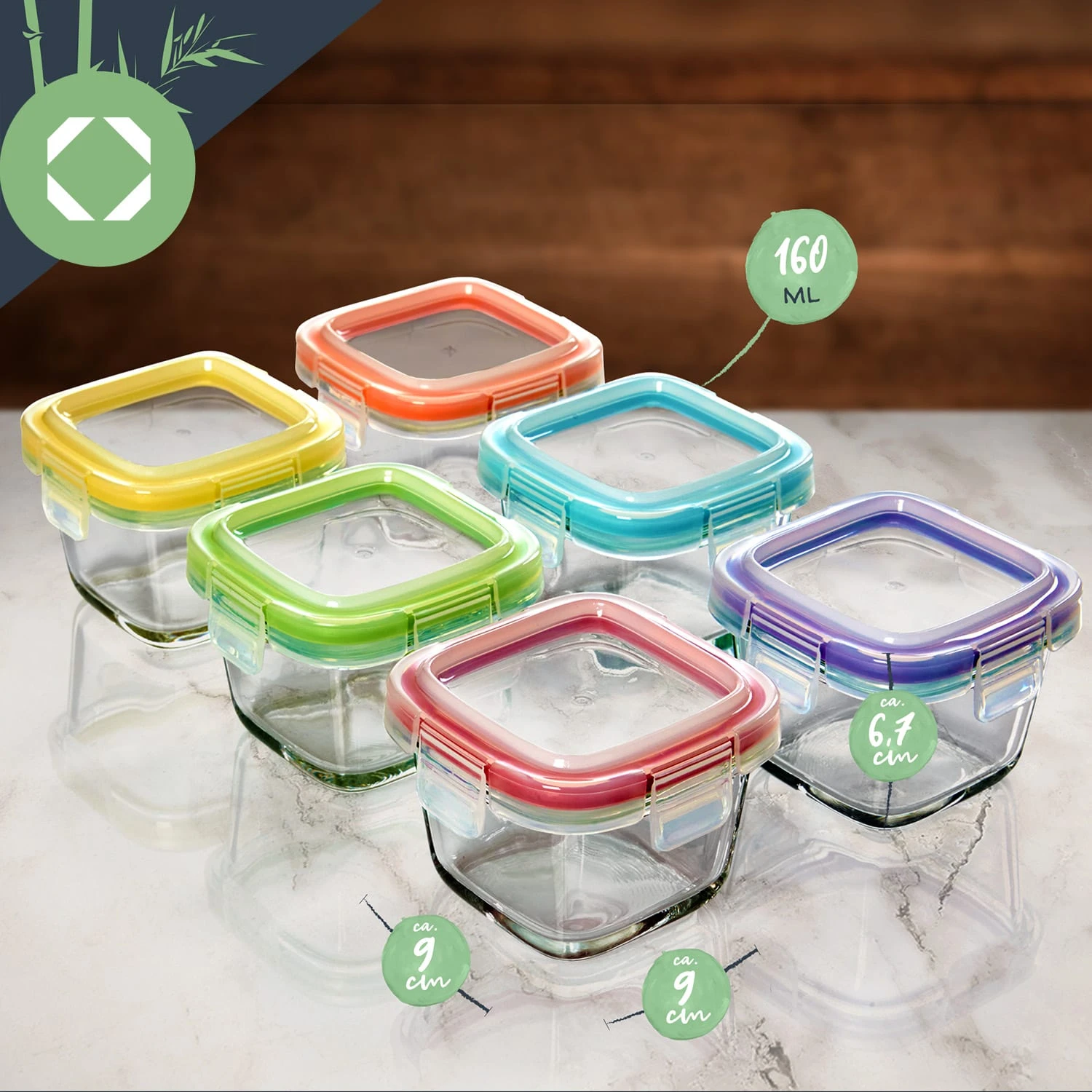 Mini Frischhaltedosen 6er-Set Je 160ml Spülmaschinenfest Auslaufsicher 8 Mini Frischhaltedosen 6er-Set Je 160ml Spülmaschinenfest Auslaufsicher – Bild 8