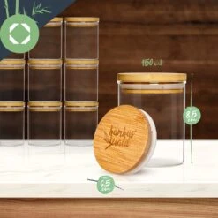 Runde Gläser Bambusdeckel 10 Stück Je 150 Ml Luftdicht 15 Runde Gläser Bambusdeckel 10 Stück Je 150 Ml Luftdicht -Haushaltsgeräte Geschäft 10038299 yy 0008 logo