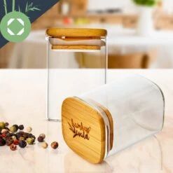 Eckige Gläser Bambusdeckel 10 Stück Je 150 Ml Luftdicht -Haushaltsgeräte Geschäft 10038300 yy 0004 logo