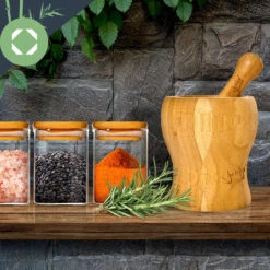 Eckige Gläser Bambusdeckel 10 Stück Je 150 Ml Luftdicht -Haushaltsgeräte Geschäft 10038300 yy 0006 logo