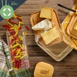 Glas-Käseglocke Bambusboden Luftdicht Geschmacksneutral Spülmaschinenfest -Haushaltsgeräte Geschäft 10038309 yy 0005 logo