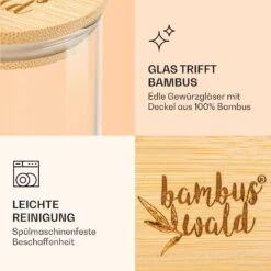 Runde Gläser Bambusdeckel 10 Stück Je 150 Ml Luftdicht -Haushaltsgeräte Geschäft 10038312 de 0005 logo
