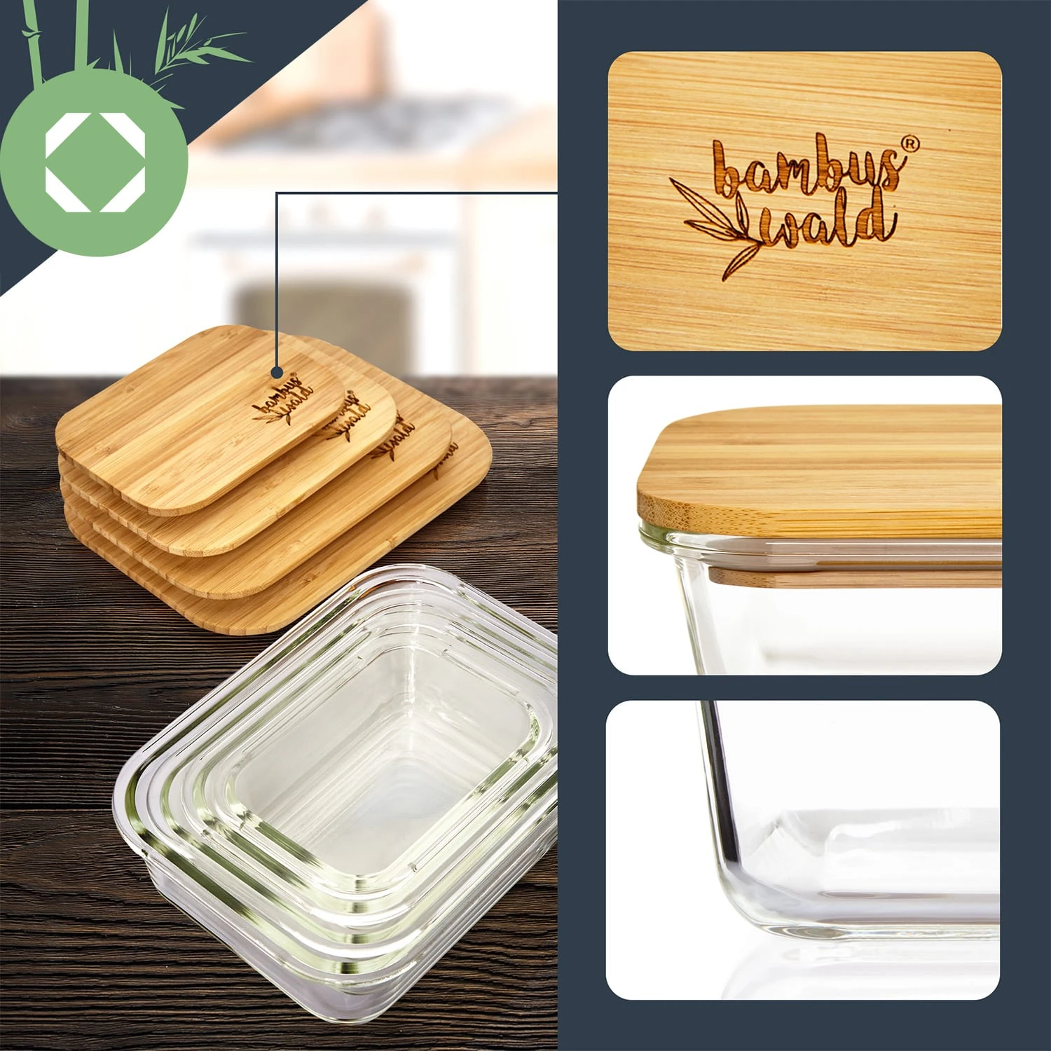 Glasbox Mit Bambusdeckel 2800 Ml Luftdicht Plastikfreie Aufbewahrung 3 Glasbox Mit Bambusdeckel 2800 Ml Luftdicht Plastikfreie Aufbewahrung – Bild 3