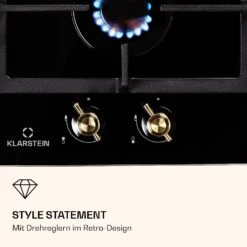 Victoria Domino Gaskochfeld 2-flammig Sabaf-Brenner Glaskeramik Retro-Look -Haushaltsgeräte Geschäft 10038374 de 0006 logo