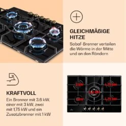 Victoria 5 Gaskochfeld 5-flammig Sabaf-Brenner Glaskeramik Retro-Look -Haushaltsgeräte Geschäft 10038376 de 0003 logo