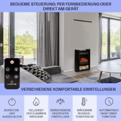 Studio 5 Arc Elektrokamin 1800 W LED-Flammen Heizlüfter Fernbedienung -Haushaltsgeräte Geschäft 10038401 de 0006 usp