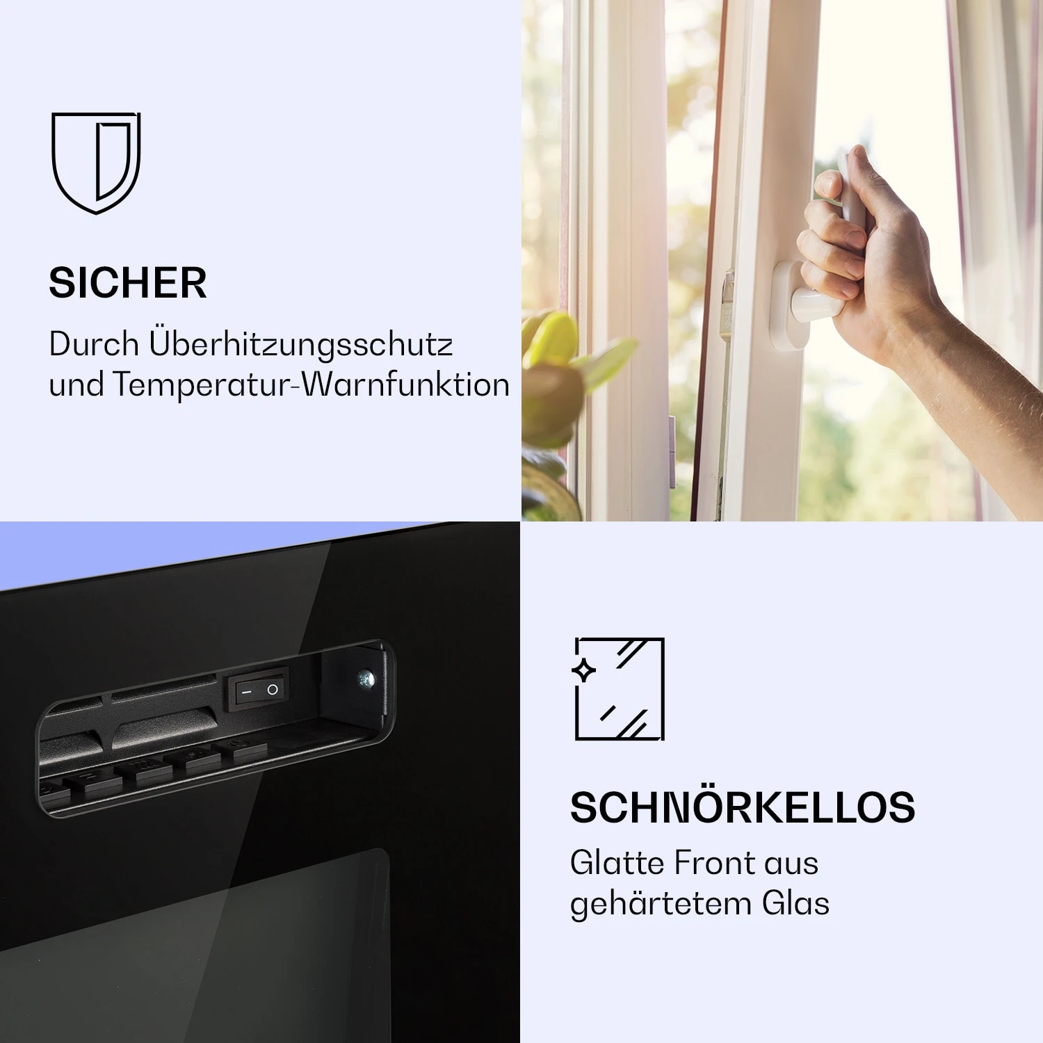 Galeras Elektrischer Wand- Und Einbaukamin 1800 W LED 3 Farben Timer 7 Galeras Elektrischer Wand- Und Einbaukamin 1800 W LED 3 Farben Timer – Bild 7