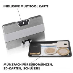 NANO Slim Wallet Geldbörse Extra-flach 12 Karten Münzfach Aluminium -Haushaltsgeräte Geschäft 10038720 de 0004 logo