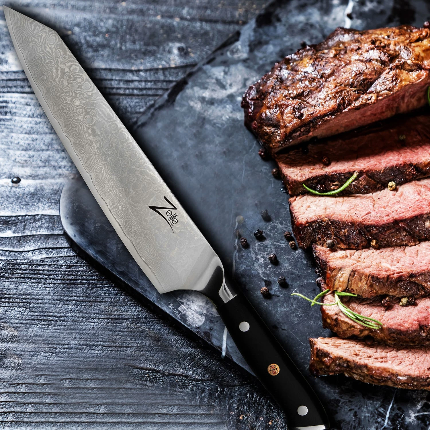 Alpha-Royal Japanese Serie 9" Kiritsuke Messer Damaszener-Stahl 5 Alpha-Royal Japanese Serie 9" Kiritsuke Messer Damaszener-Stahl – Bild 5