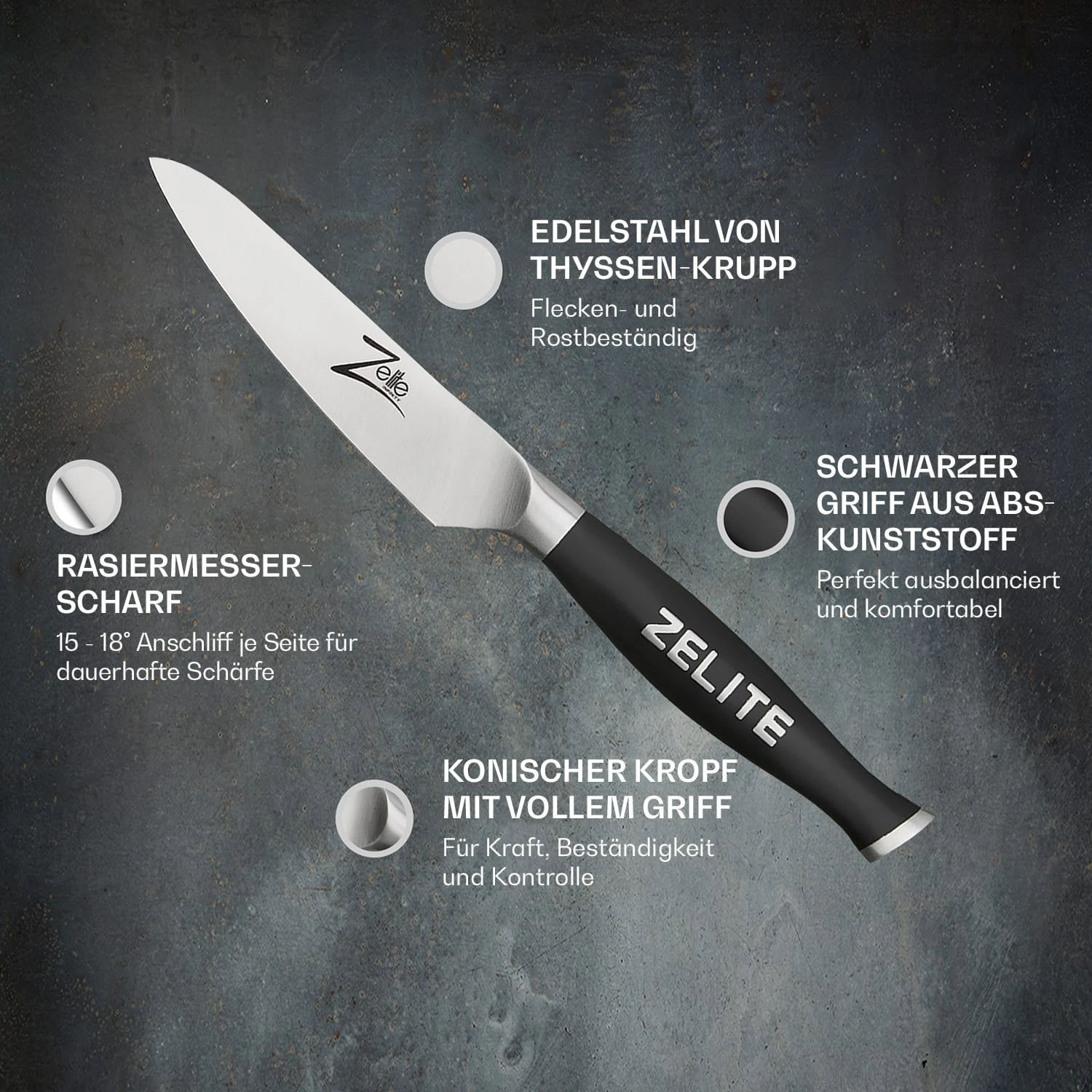 Comfort Pro Serie 4" Schälmesser 56 HRC Edelstahl 2 Comfort Pro Serie 4" Schälmesser 56 HRC Edelstahl – Bild 2