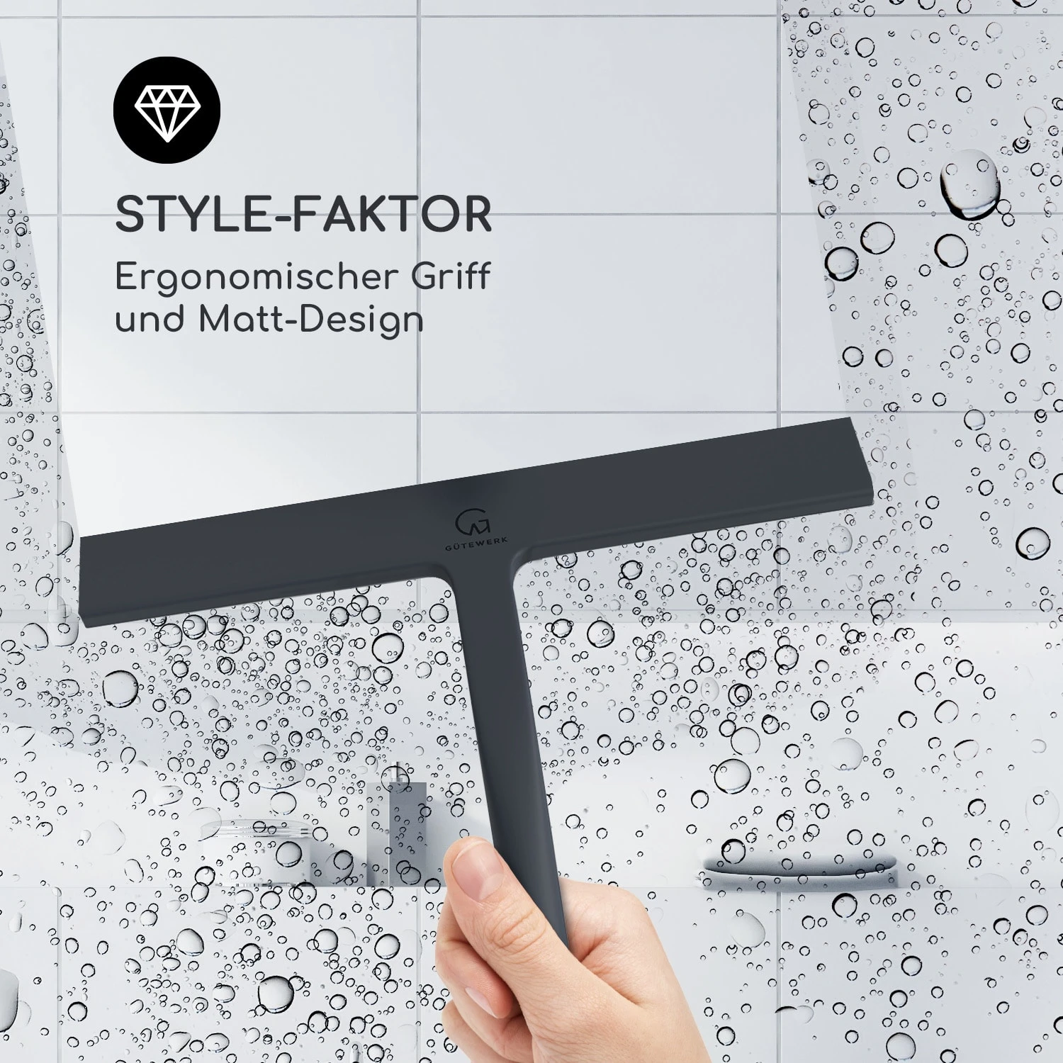 Blaze Duschabzieher 23 Cm Silikonumhüllung Edelstahlkern Modernes Design 3 Blaze Duschabzieher 23 Cm Silikonumhüllung Edelstahlkern Modernes Design – Bild 3